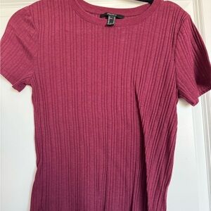 Ribbed Burgundy Top